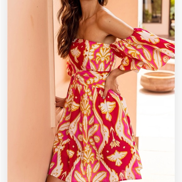 Beyond by Vera Leah Pondi Pink Off-Shoulder Dress - Picture 2 of 9